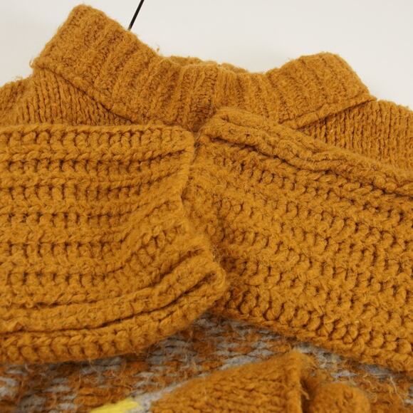 Free People Alpine Knit Pullover Yellow Cropped Sweater Womens Sz M - Picture 10 of 11